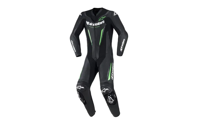 Alpinestars Gp Force V2 Leather Suit 1pc Black Green - Uk 50
