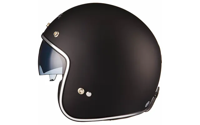 Black Classic Open Face Motorcycle Helmet - Matt Black 53-54cm Xs