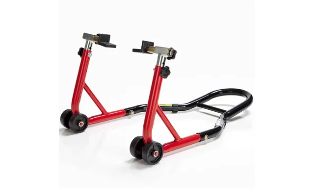Black Pro Range Adjustable Rear Paddock Stand B5161 With Rubber Cradle Cup Adaptors