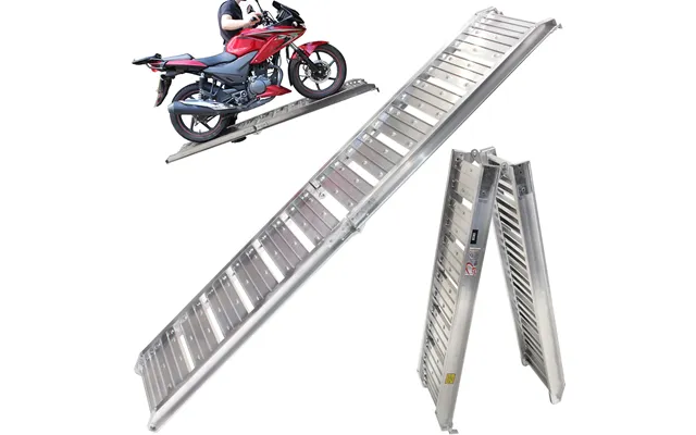 Black Pro Range Aluminium Folding Motorcycle Loading Ramp B5383