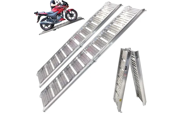 Black Pro Range B5383 Aluminium Folding Motorcycle Loading Ramp Pair