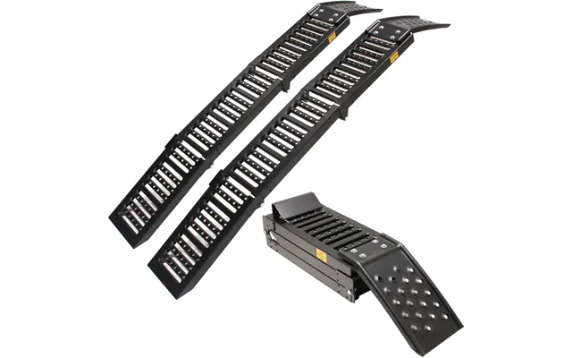 Black Pro Range B5389 Tri-fold Steel Motorcycle Loading Ramp Black Pair