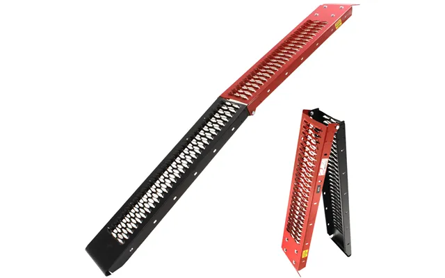 Black Pro Range Steel Folding Motorcycle Ramp Red Black B5384