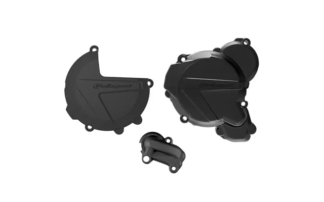 Polisport Clutch & Ignition Cover Protectors For Ktm Exc 250 300 2020-2023 Black