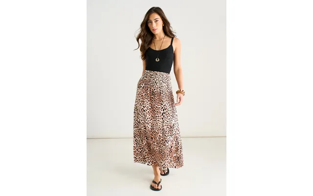 Brown Animal Print Elasticated Waist Skater Skirt - Uk 14 Us 10 Eu 42