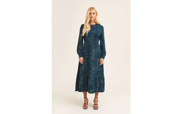Green Animal Print Long Sleeve Midaxi Dress - Uk 8 Us 4 Eu 36