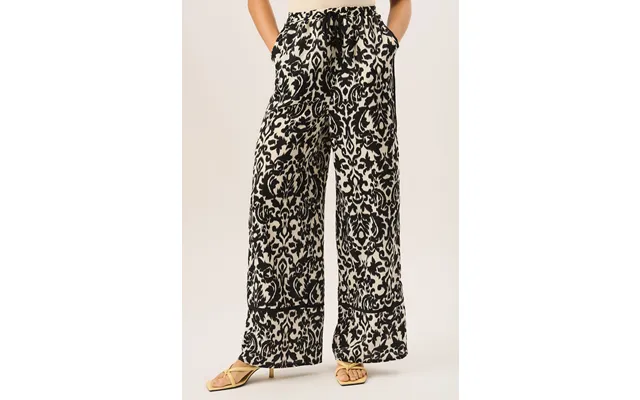 Mono Ikat Print Wide Leg Trousers - Uk 12 Us 8 Eu 40