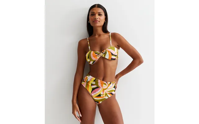 Multi Tropical Palm High Waisted Bottoms - Multi Uk 10 Us 6 Eu 38
