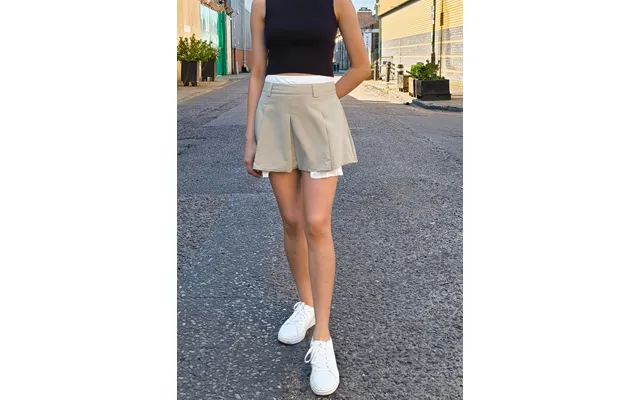 Sage Green Tall Woven Pocket Detail Pleated Skort - Uk 14 Us 10 Eu 42