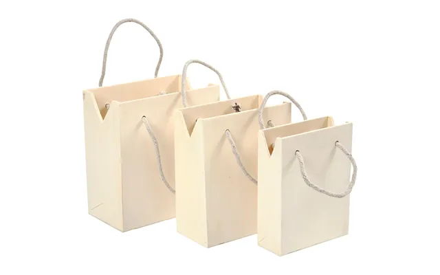 Bag Of Wood With Handle Of Heavy Rope - Set Of 3 Pcs. product image
