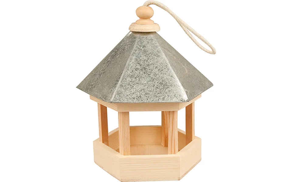 Bird Table With Zinc Roof - Size 22x18x16,5 Cm