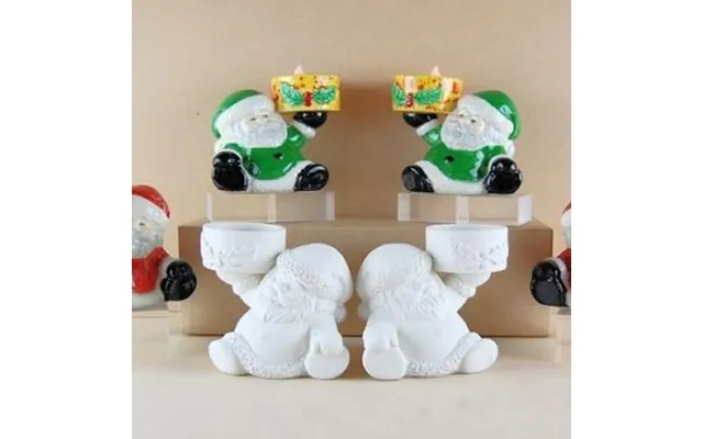 Christmas Sitting Santa Tealight Holder Mixed Styles Bisque Blanks X6