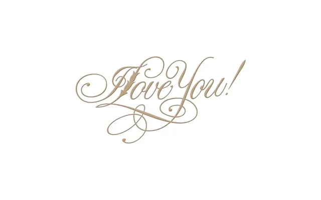 Copper Plate Script I Love You Glimmer Plate