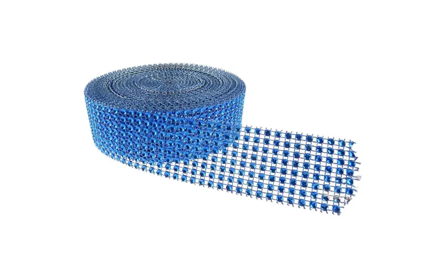 Diamante Effect Ribbon Roll Of 10yd - Royal Blue