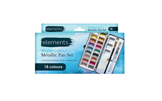 Elements Metallic Watercolour 18 Pan Set