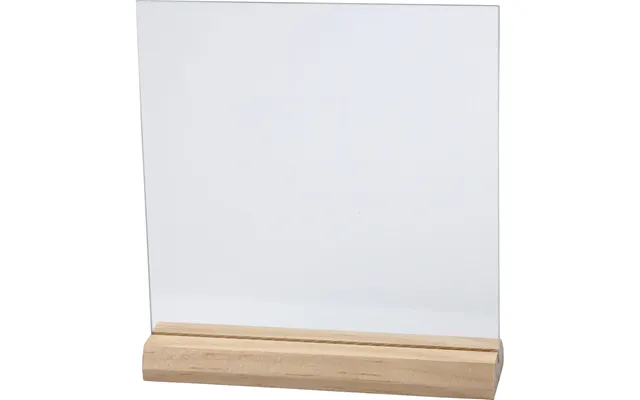 Glass Plate With Wooden Holder - Size 15,5x15,5 Cm