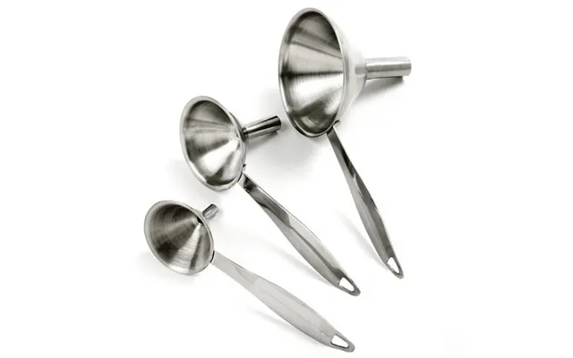 Stainless Steel Funnel With Handle Set Of 3