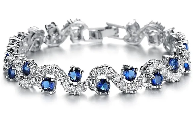 1 Or 2 Blue Simulated Sapphire Bracelet Made With Crystals From Swarovski