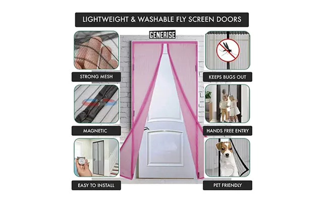 1 Or 2 Magic Magnetic Mesh Door Curtain - Keep Bugs Out
