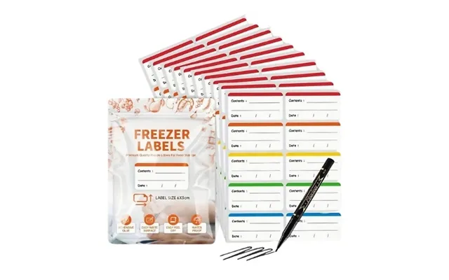 100-piece Coloured Food Storage Label Stickers