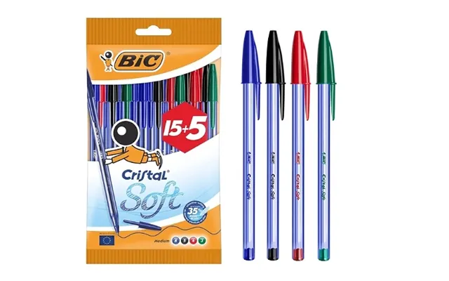 20 Or 40-pack Of 1.2mm Bic Cristal Ballpoint Pens - In An Assortment Of Colours