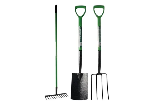 3-piece Garden Tool Set - Heavy Duty Spade, Fork & Rake product image