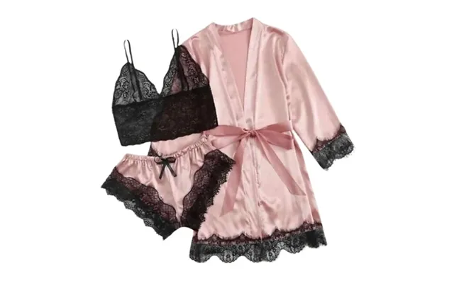 3-piece Womens Satin Lingerie Pyjamas - 4 Colours, 5 Sizes product image
