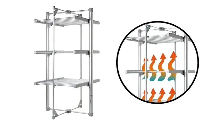 3-tier Electric Heated Tower Airer 300w - 21m Of Hanging Space
