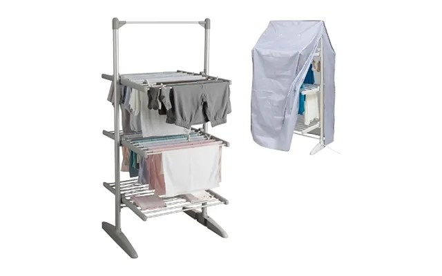 3-tier Foldable Electric Heated Clothes Airer With Cover