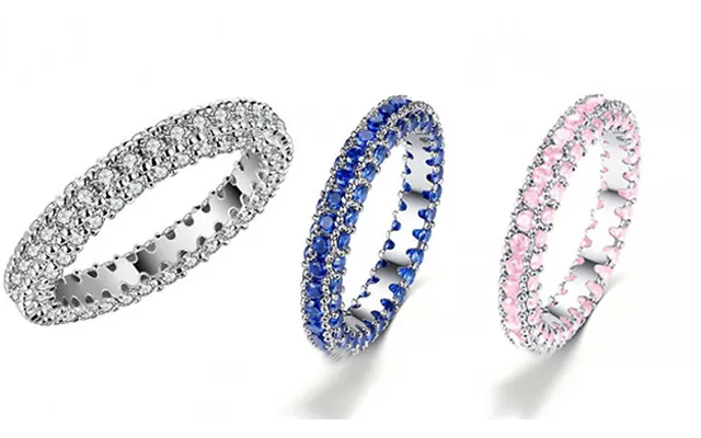 3ct Simulated Sapphire Rhodium-plated Eternity Ring