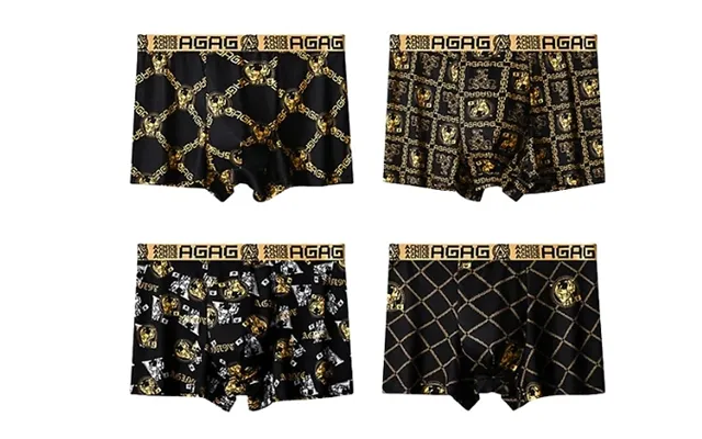 4-pack Of Men's Black & Gold Boxer Briefs - 3 Sizes product image
