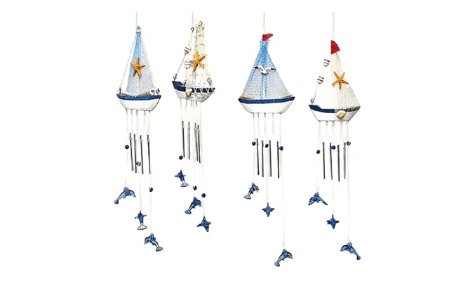 4-pack Of Nautical Sailboat & Dolphin Wind Chimes