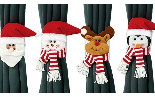 4-piece Christmas Curtain Buckle Decoration Set