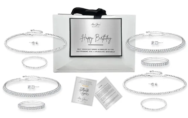 4-piece Jewellery Collection Gift - Encrusted With Crystals From Swarovski