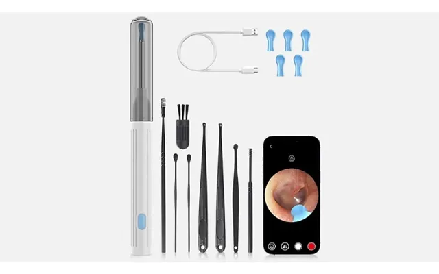 8-piece Smart Visual Ear Cleaning Tool Set - Silicone Covers & Data Cable Included