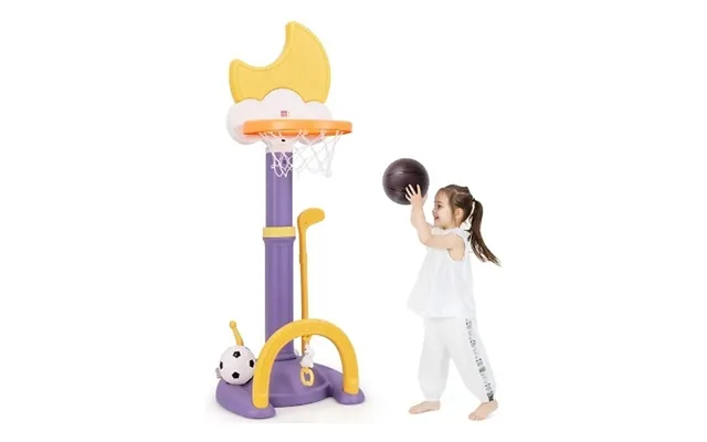 Adjustable 4-in-1 Sports Activity Centre - Basketball Hoop, Football, Golf & Ring Toss