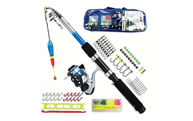 Beginner's 1.8m Telescopic Fishing Rod - Reel & Tackle Set