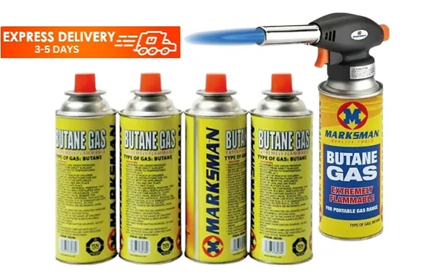 Blow Torch With 4 Butane Gas Bottles