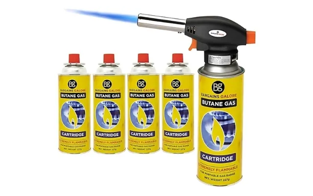 Butane Blow Torch With 4x Replacement Canisters