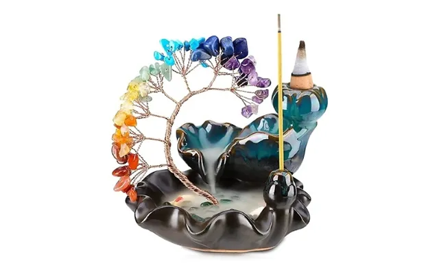 Ceramic Incense Burner With Rainbow Crystal Tree - 2 Colours