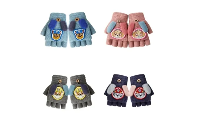 Children's Cartoon Dog Fingerless Flap Gloves - 12 Designs