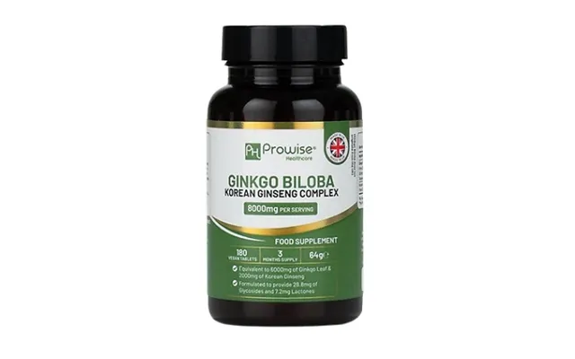 Cognitive & Energy-enhancing Ginkgo Biloba & Korean Ginseng Tablets - 8000mg product image