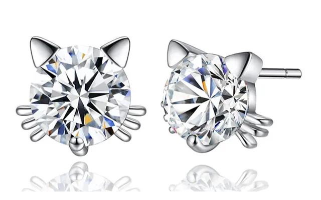 Crystal Cat Whisker Stud Earrings