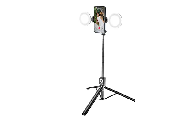 Dimmable Dual-fill Lamp Selfie Stick - 3 Colours