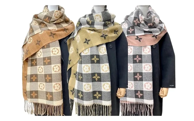 Flower Icons Chequered Scarf - 3 Colours product image