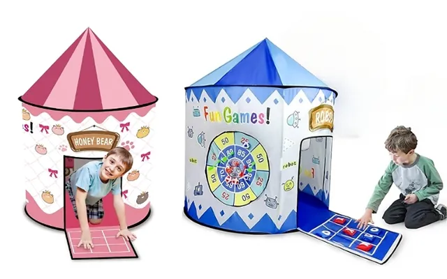 Foldable Kids Tent Playhouse - Pink Or Blue