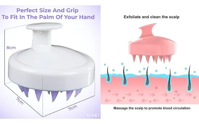 Glamza Silicone Scalp Massaging Comb - 3 Colours