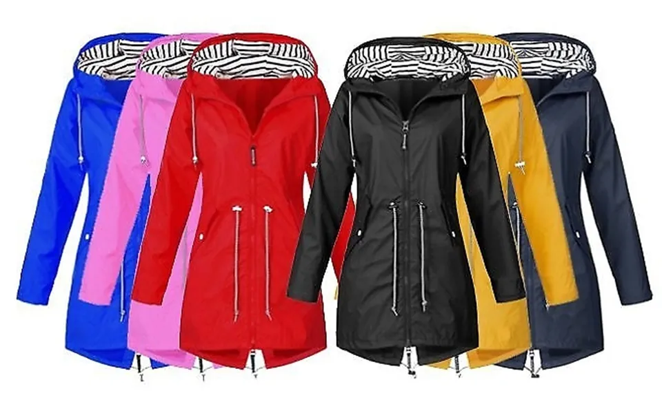 Hooded Longline Raincoat - 6 Colours, 8 Sizes