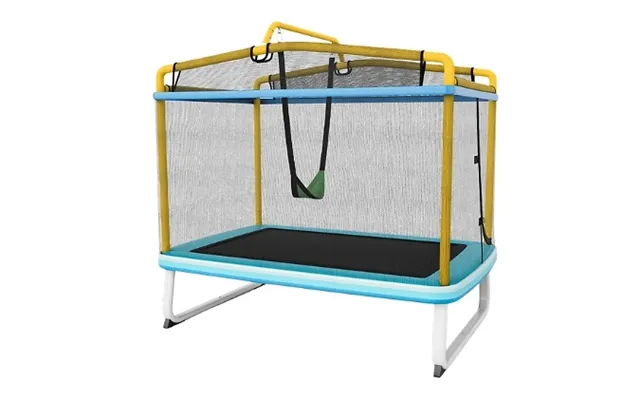 Kids 3-in-1 Rectangular Trampoline Set - With Safety Enclosure Net & Swing product image