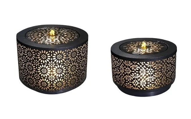 Lantern Effect Metal Water Feature - Mosaic Grey Or Marrakech Grey